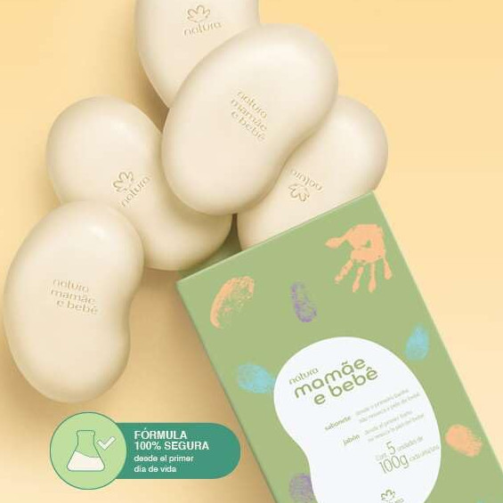 Natura Mamãe e Bebê Sabonete Vegetal 5x100g Baby Soap Bar Sensitive Skin