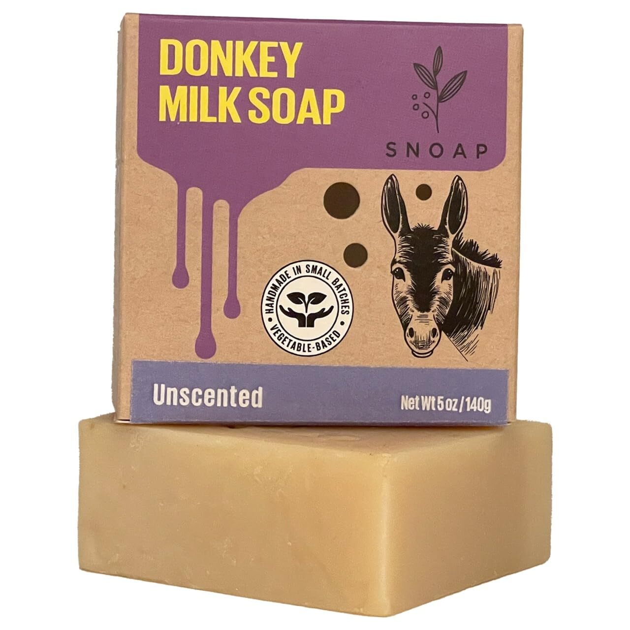 Unscented Soap Bar for Body & Face – Made with Donkey Milk, Natural and Organic