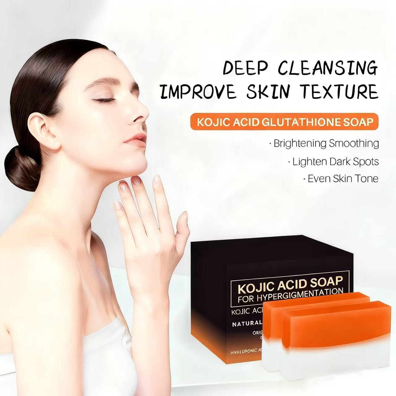 2PCS Kojic Acid Glutathione Soap Combo Whitening Brightening Clear Skin US Stock