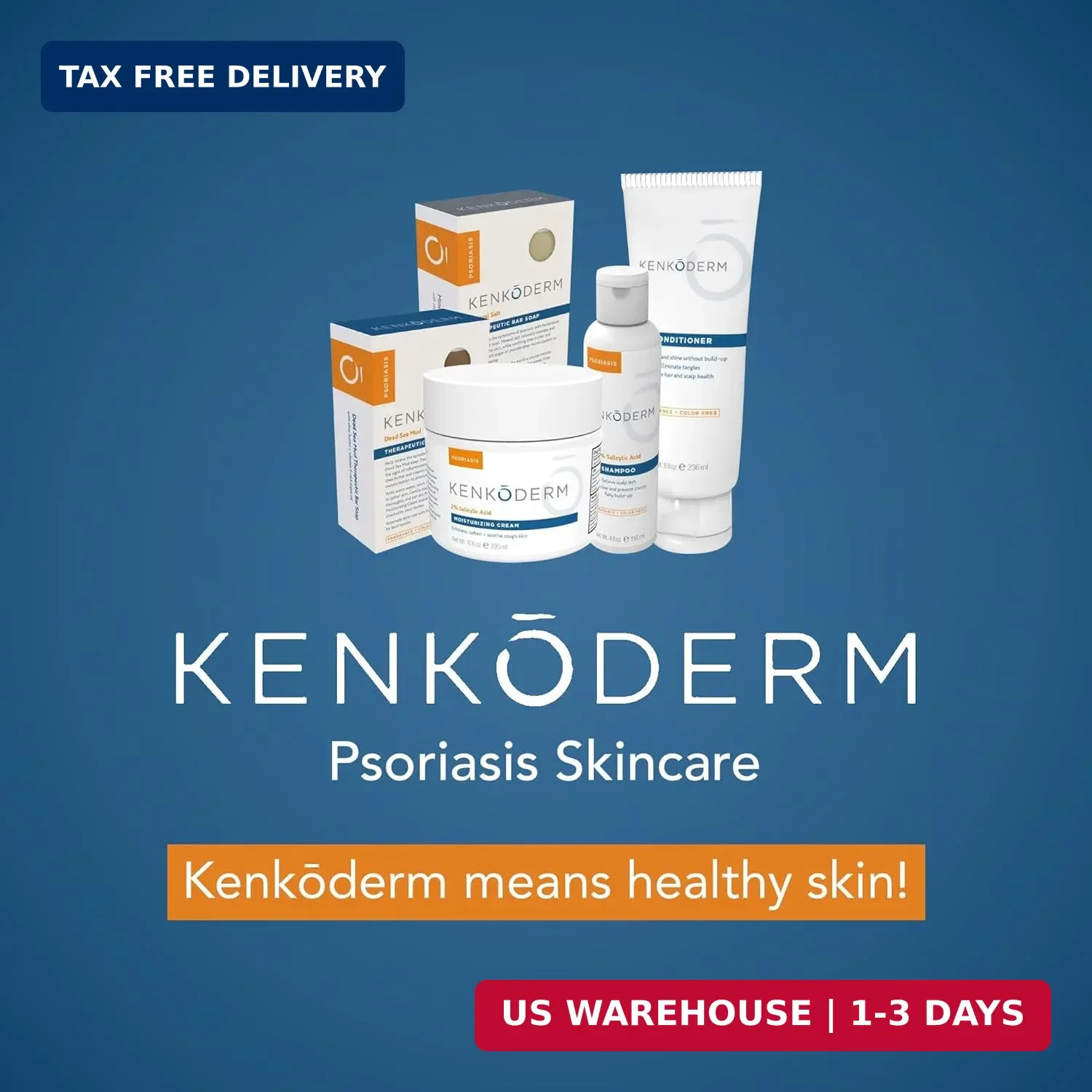 Kenkoderm Psoriasis Dead Sea Mud Soap with Argan Oil & Shea Butter Natural 80g