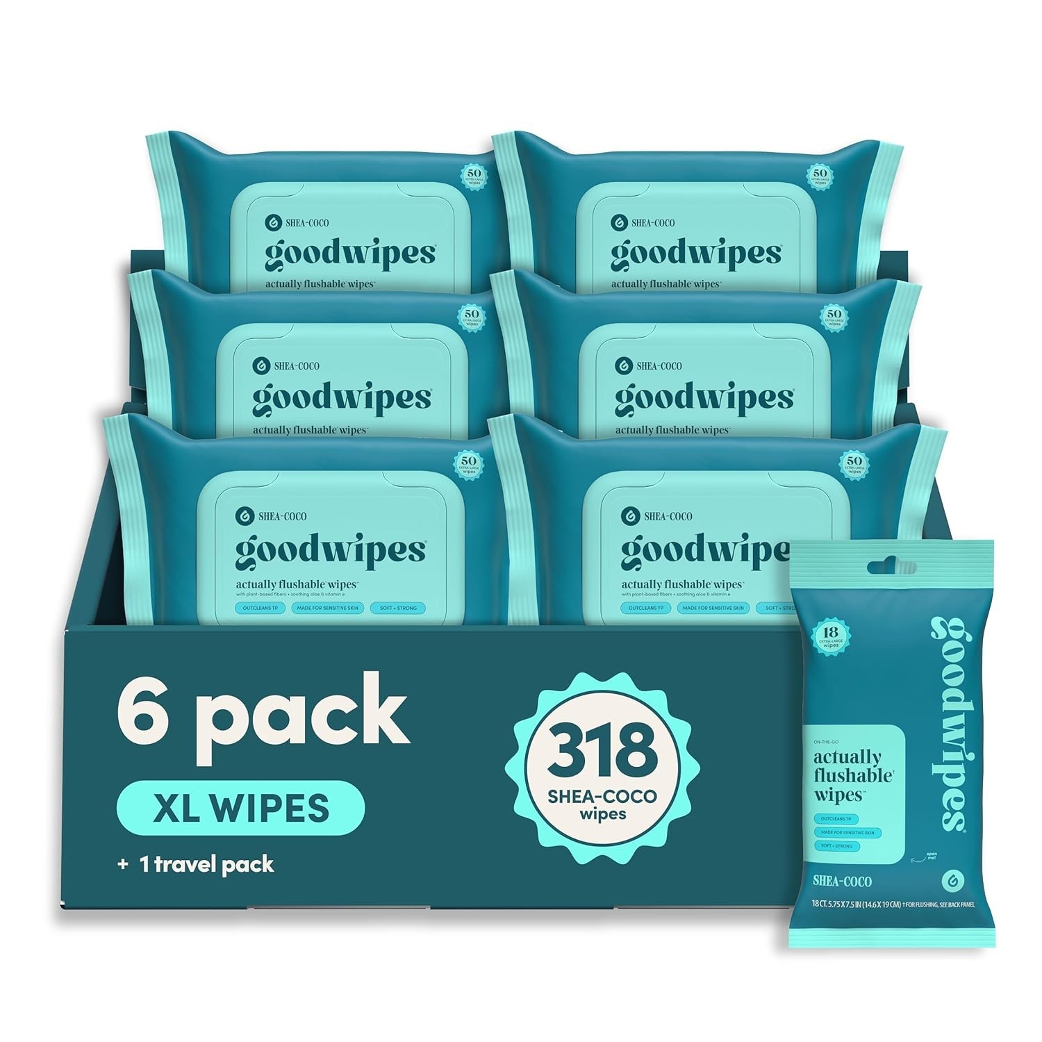 Luxurious Shea-Coco Flushable Wipes – Gentle Clean for Sensitive Skin, 318 Count