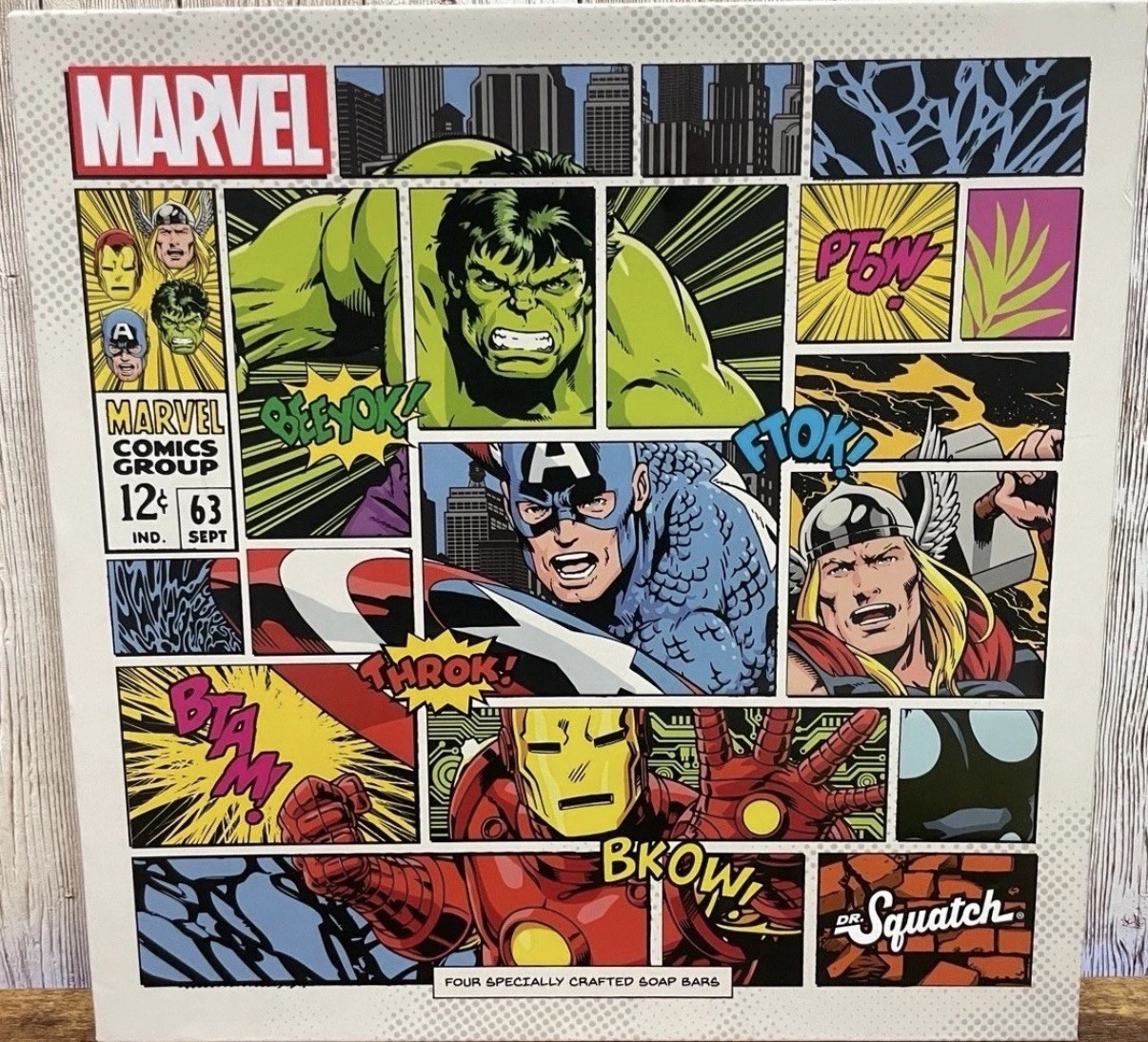 Dr. Squatch x Marvel Limited Edition Soap Set Hulk Thor Iron Man Captain America