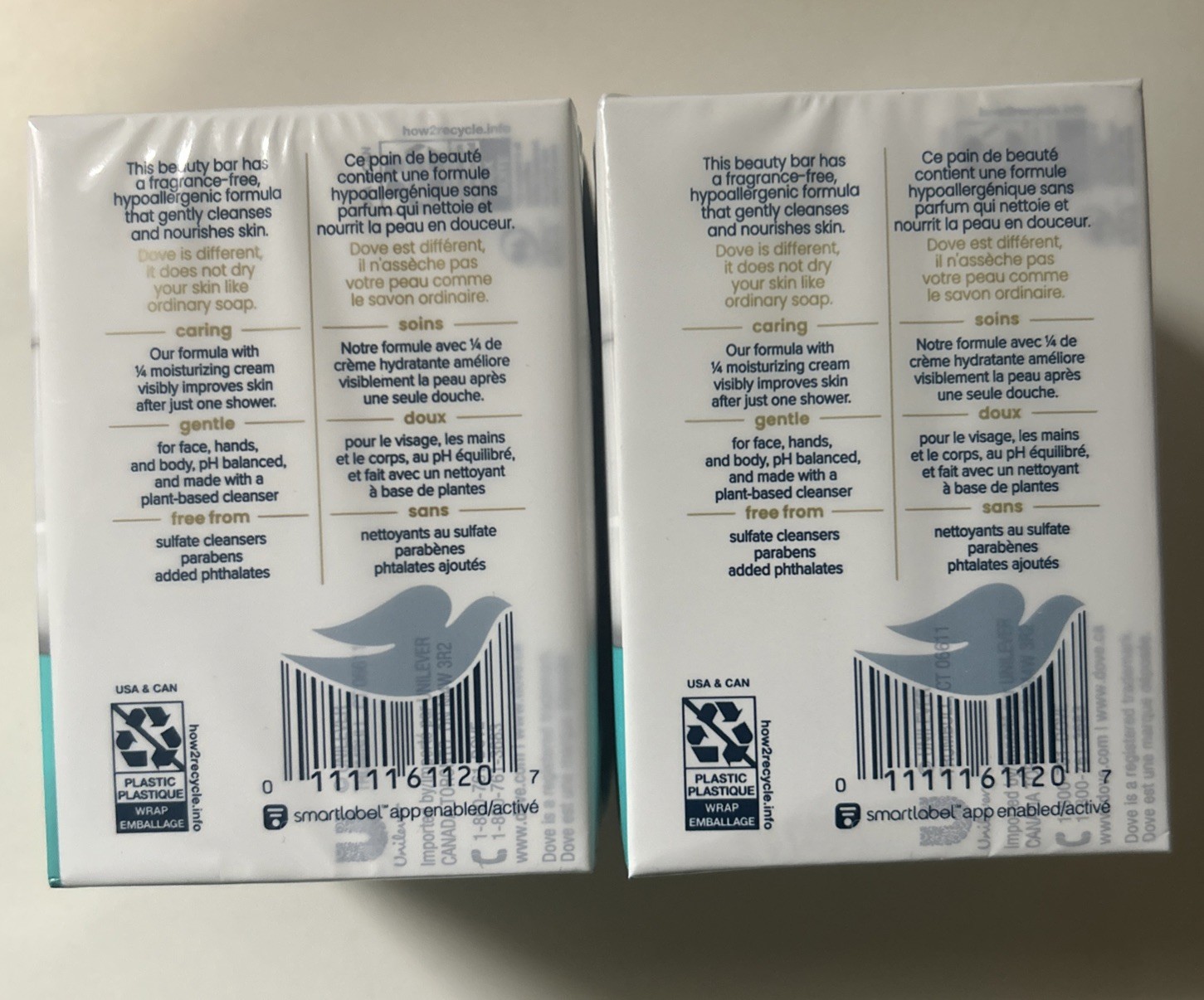 2 Packs of Dove Beauty Soap Bar Sensitive Skin Frag. Free 3.75 Oz (4 Bars Total)