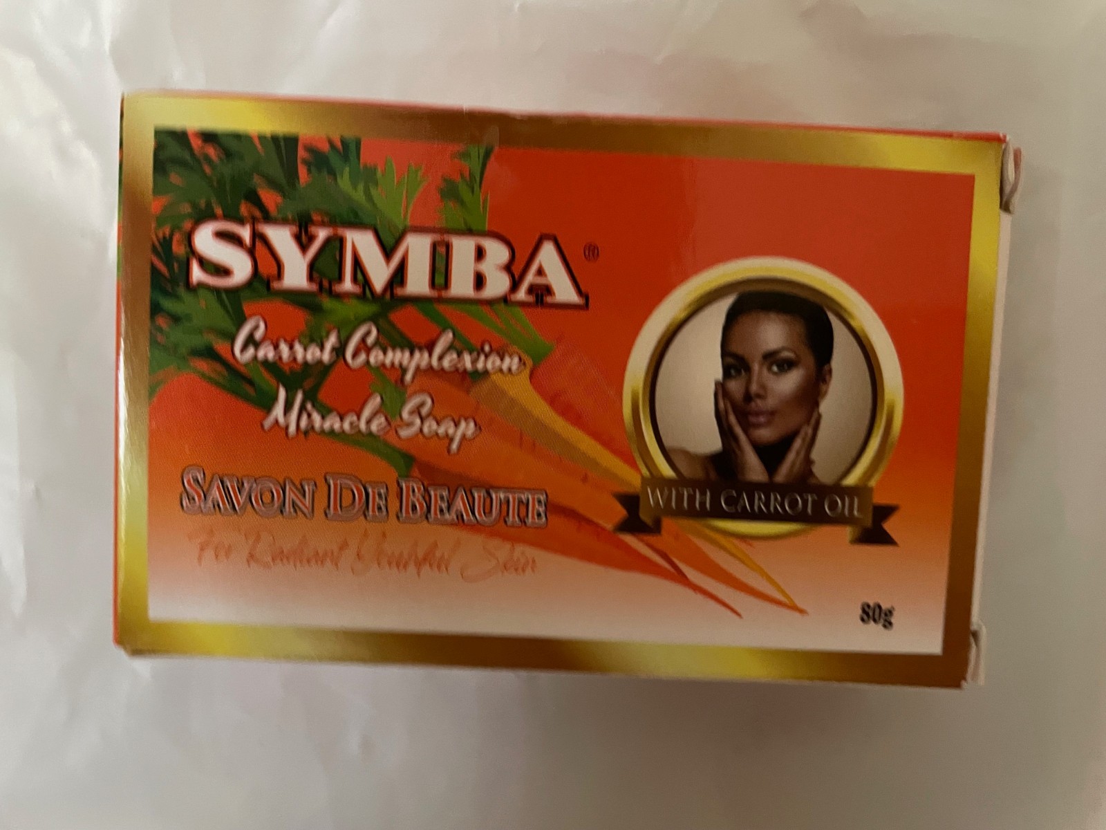 Symba Carrot Complexion Miracle Soap – 6 Pack (80g) Beauty Bar Radiant Skin, 80g