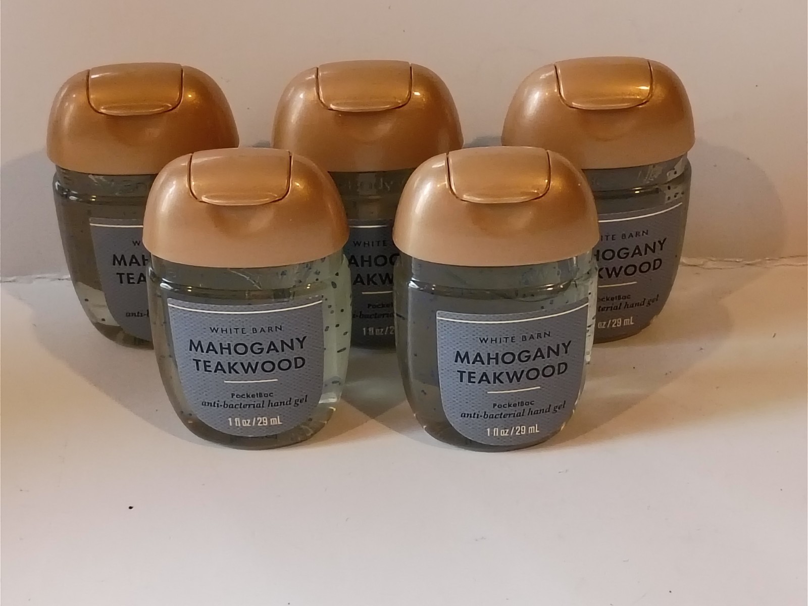 5x Bath & Body Works MAHOGANY TEAKWOOD Pocketbac Antibacterial Hand Gel New