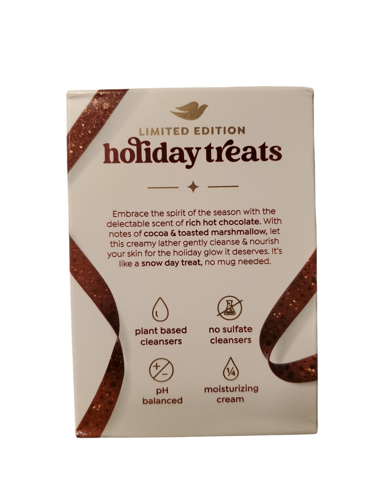 (4) Dove Limited Edition Holiday Treats Bar Soap HOT COCOA SWIRL Scent 5oz