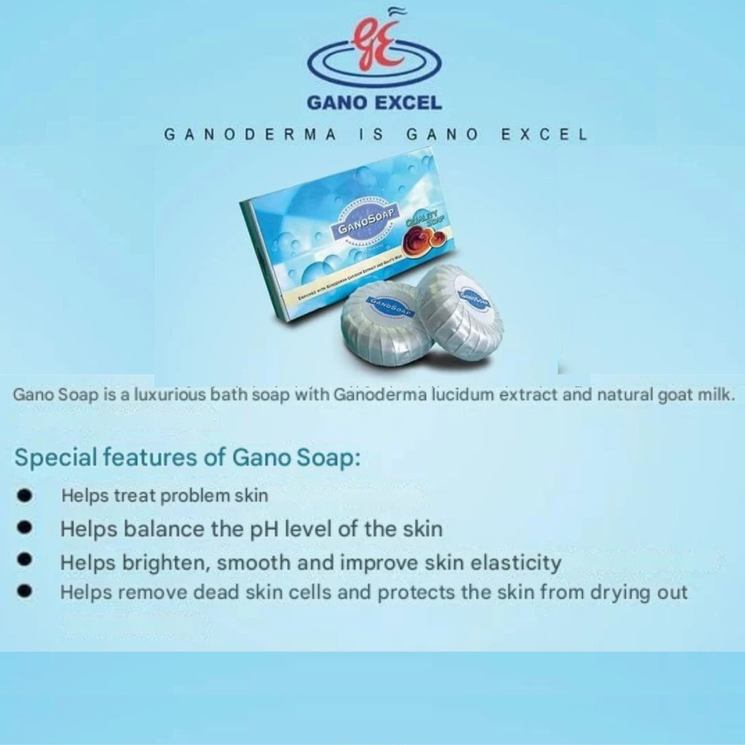 X2 Box Gano Soap Enriched w Ganoderma Goat’s Milk Moisturize Clean Beautify