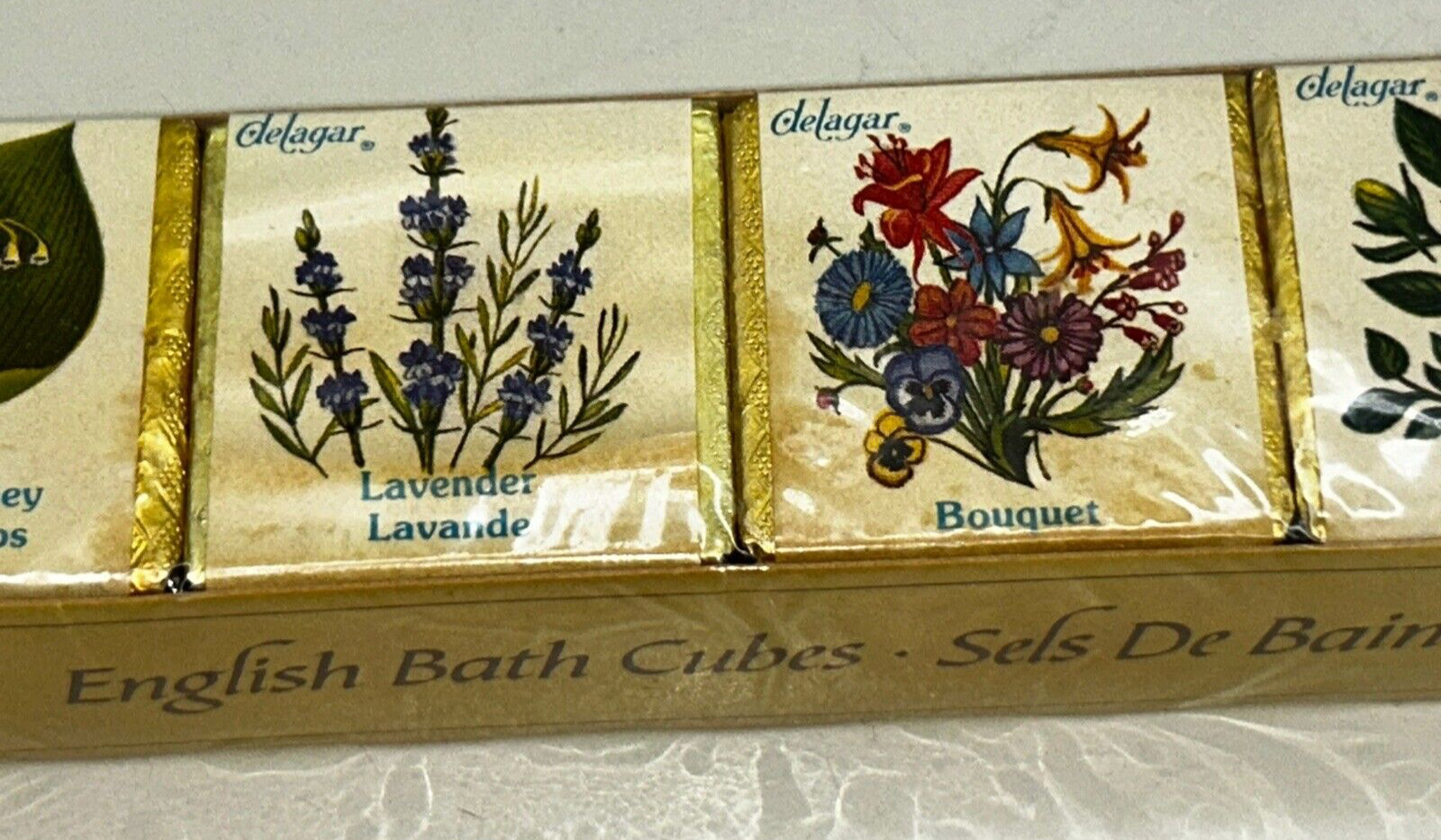Delagar Vintage Pack of 6 Floral Scented English Bath Cubes NOS Sealed READ