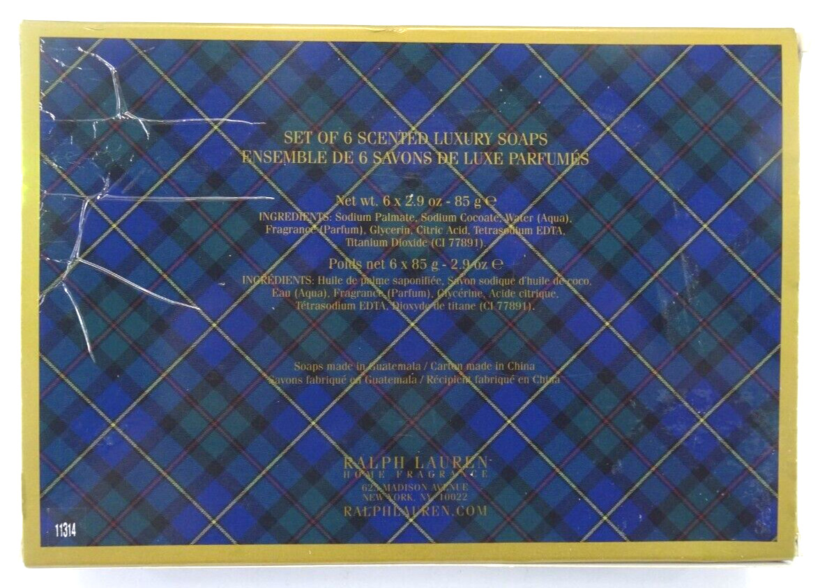 Lauren Ralph Lauren Scented Luxury Soaps ‘HOLIDAY PINE’ (6) FACTORY SEALED SOAPS