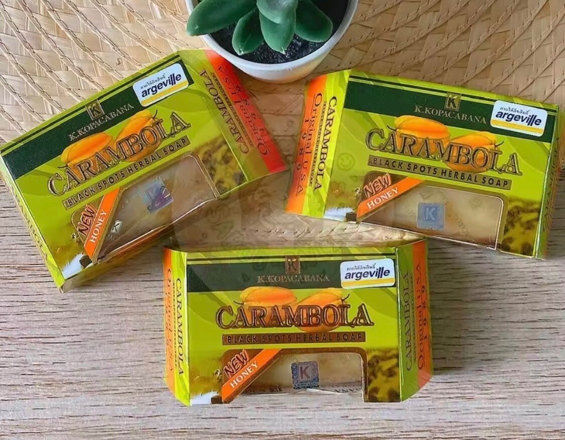 3X Carambola Star Fruit Black Spots Herbs Soap Vit C Brightening Skin Soft Body