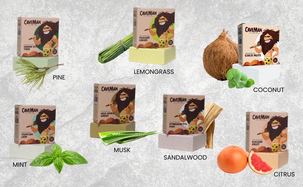 CaveMan Men’s Natural Soap – Moisturizing, Exfoliating, & Refreshing Bar Soaps