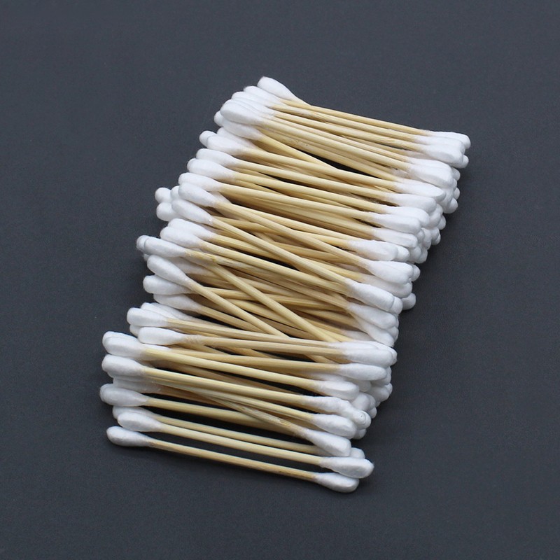 100pcs Wooden Handle Stick Cotton Swabs Buds Cleaning Tool Medical Makeup Beauty