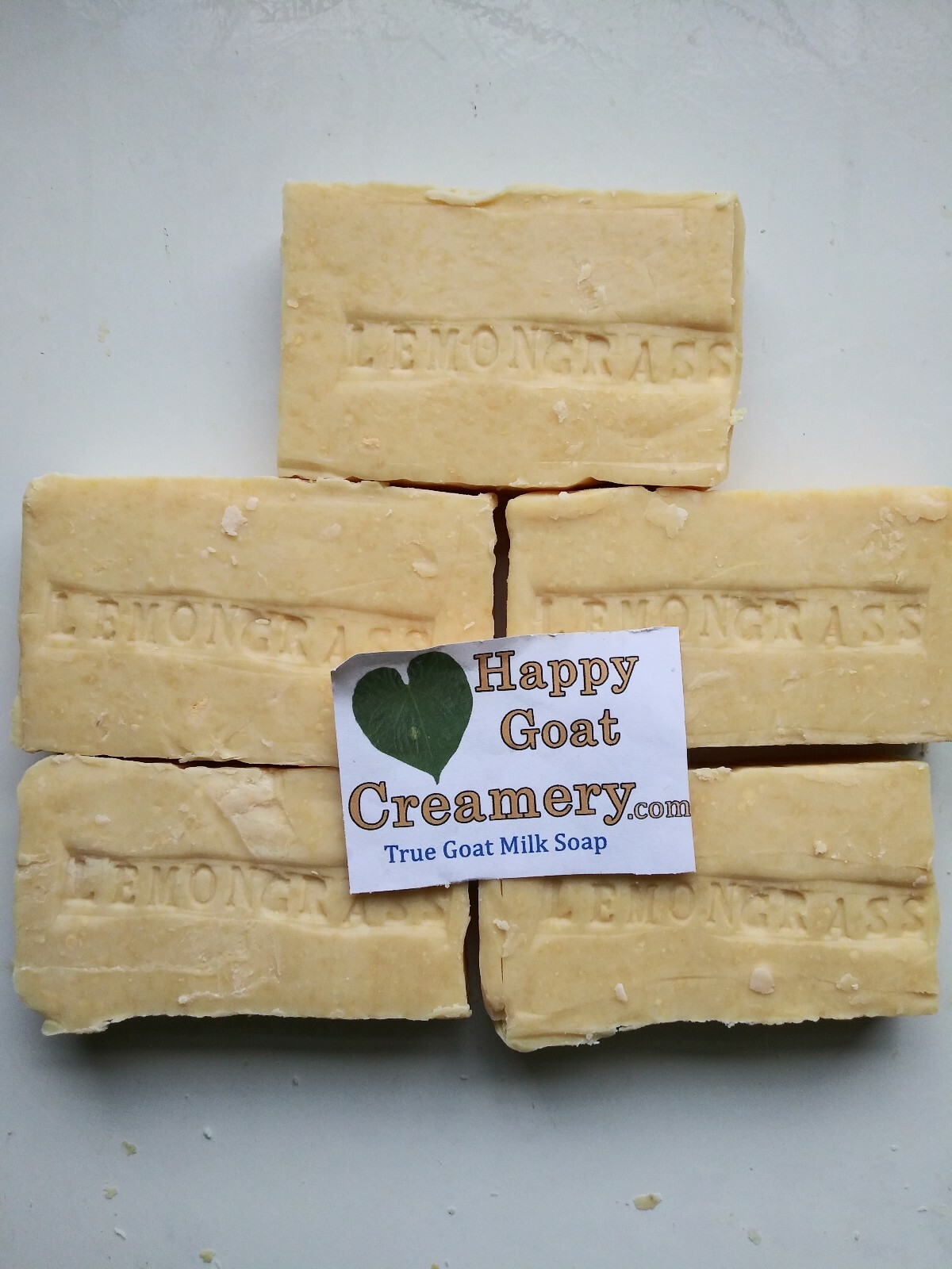 5 BARS GOAT MILK SOAP LEMONGRASS HAPPY GOAT CREAMERY PURE ESSENTIAL OIL CHEAP