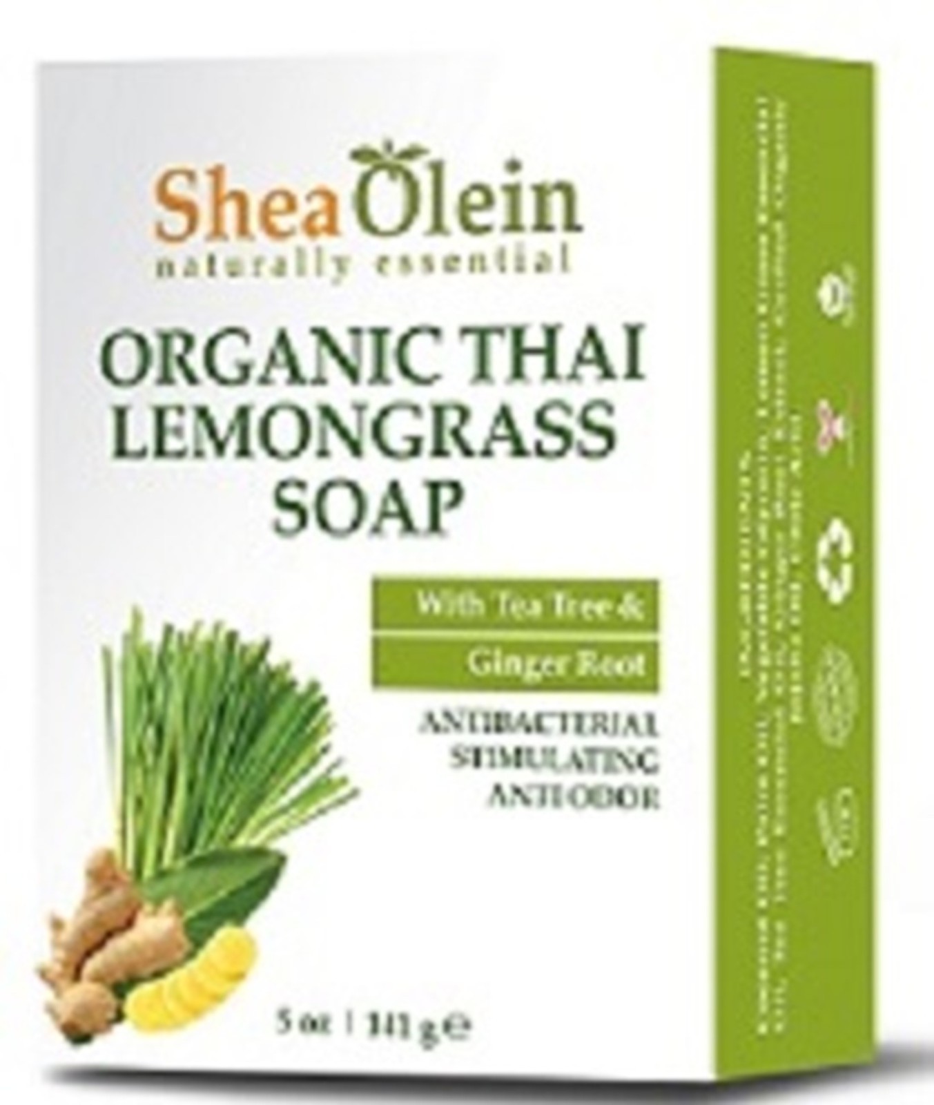 10 Bars Shea Olien Organic Thai Lemongrass Soaps (as Shown)