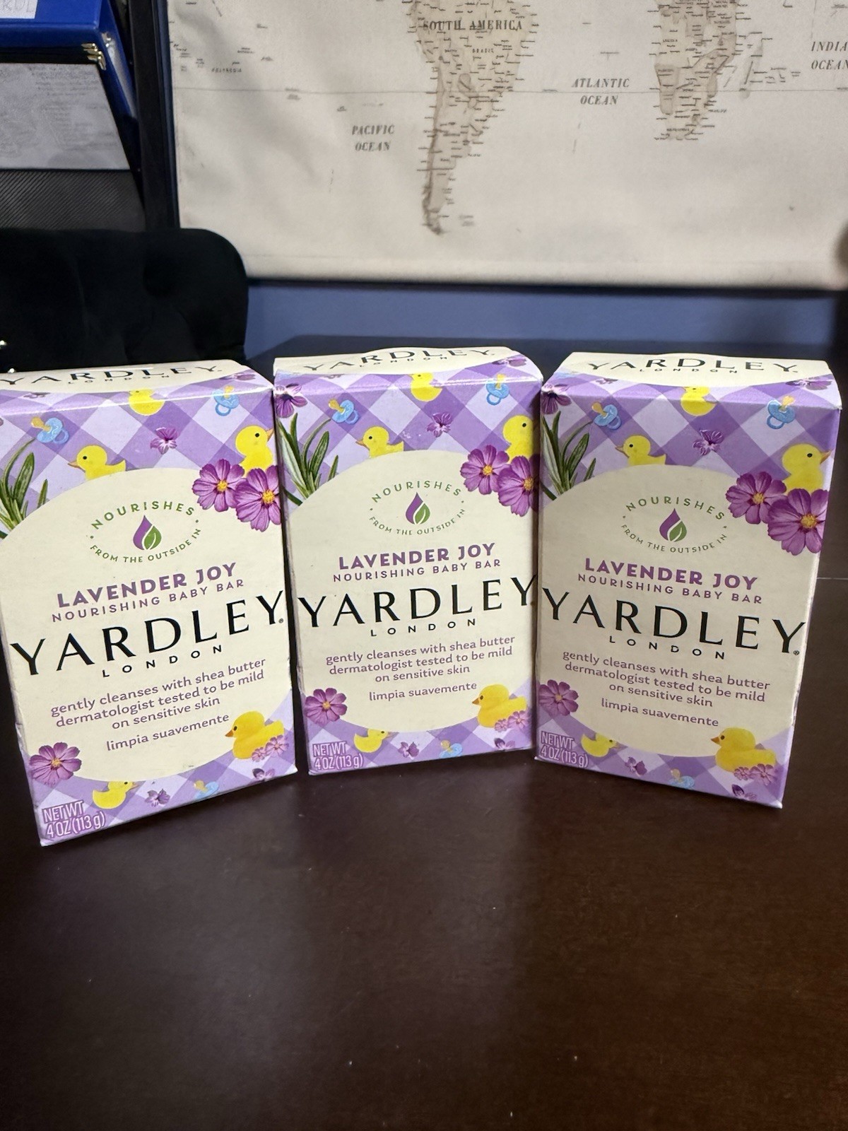 Yardley London Lavender Joy 3 Pack Nourishing Gentle Soap Bath Bars 4.25oz New
