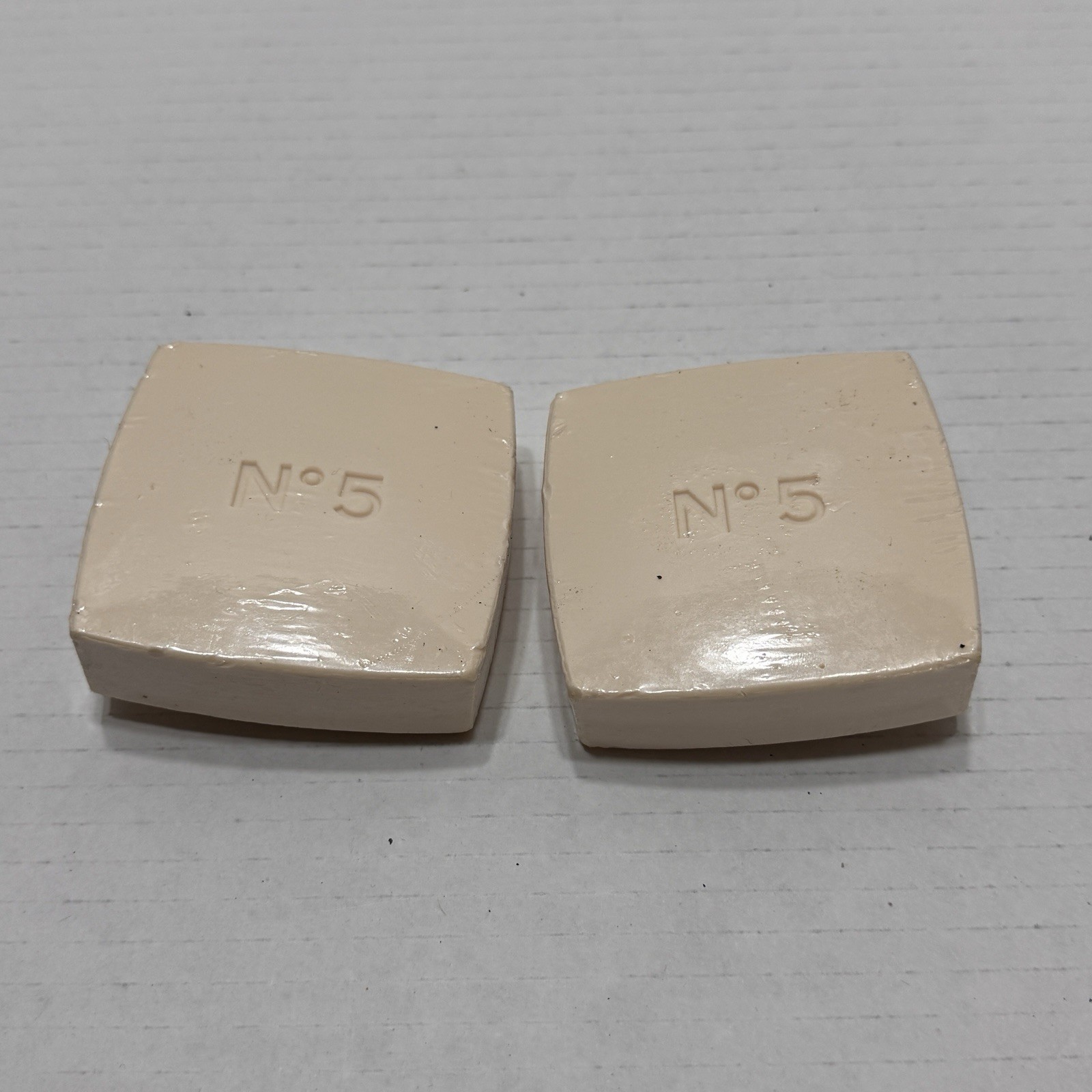 Set Of 2 Chanel No.5 Savon Bath Body Soap 150g Sealed Square Cream Color Vtg
