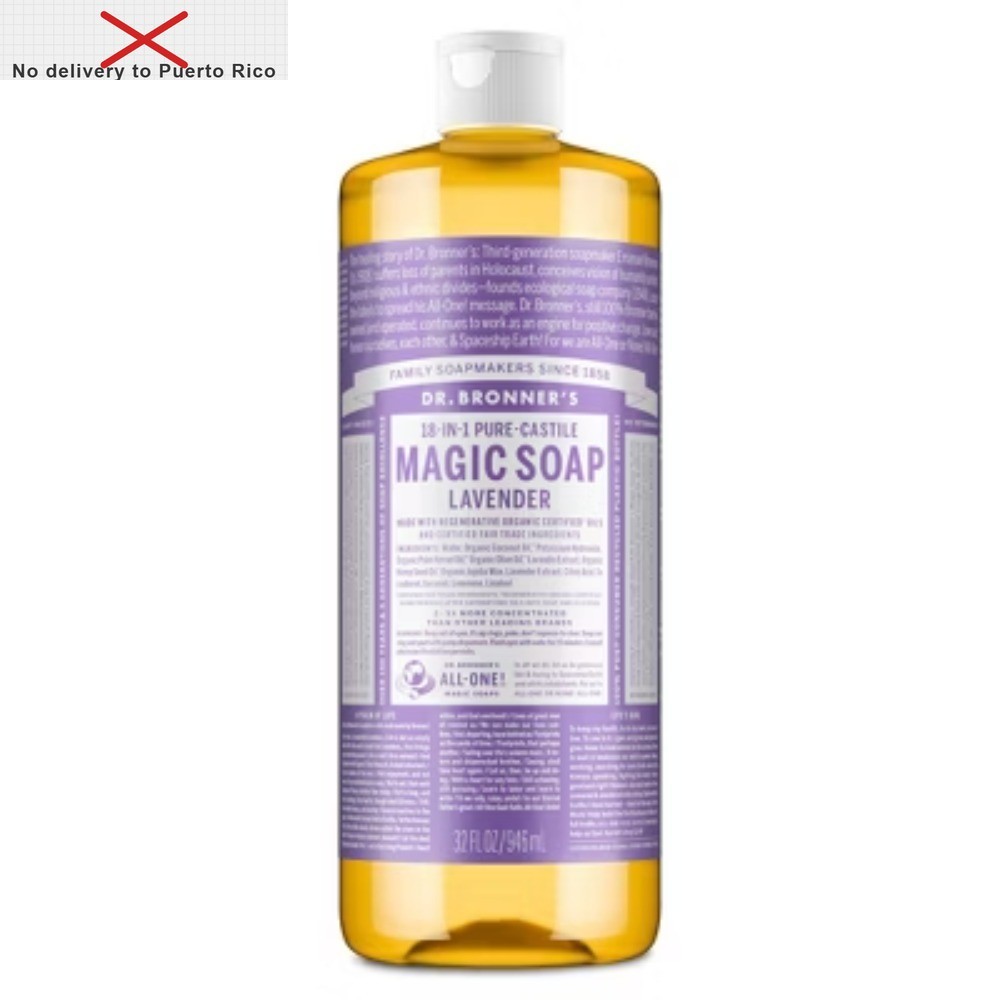 Magic Pure Castile Liquid Soap Bodywash – Lavender – 32 fl oz: Vegan, Non-Toxic