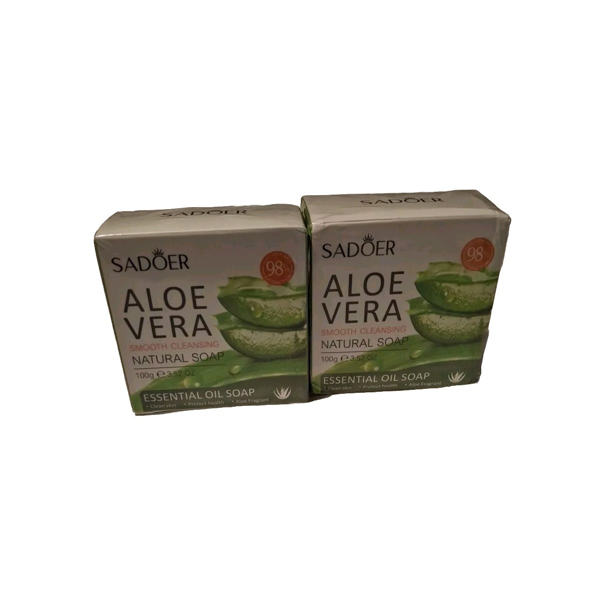SADOER Moisturizing Aloe Vera Soap with Essential Oils Oil Control 100g/2 PACK