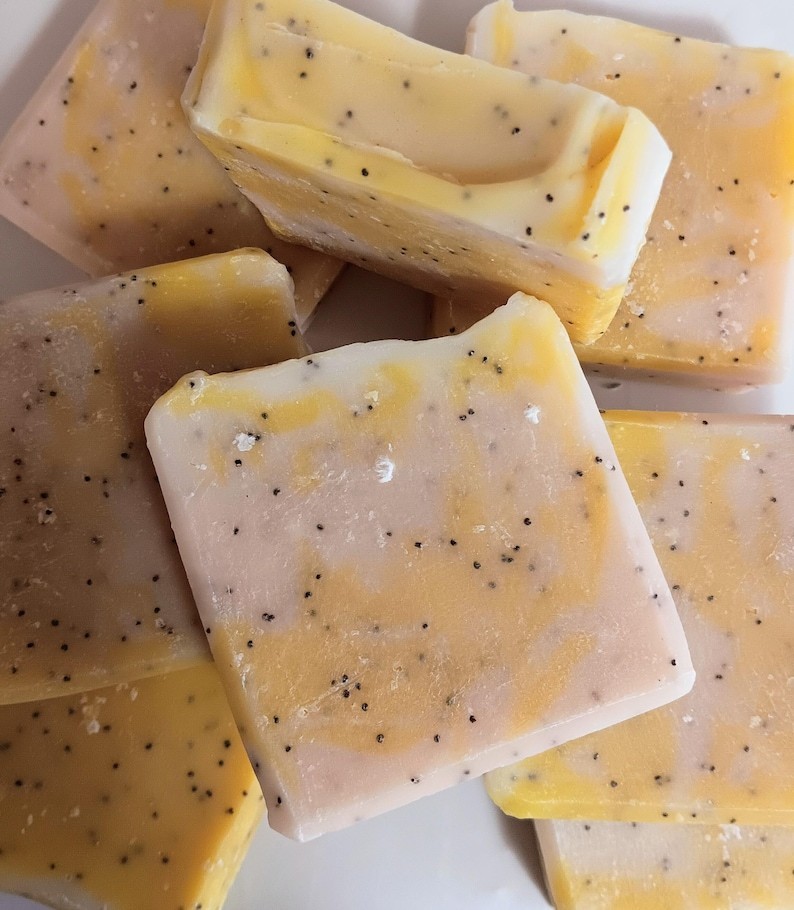 Lemon Poppy Seed Soap | Cold Process Essential Oil Bar | Handmade