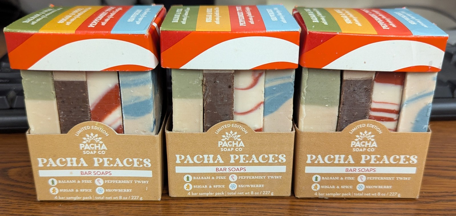 LOT OF 3-4 PACKS PACHA SOAP CO PACHA PEACES BAR SOAPS = 12 BAR SOAPS TOTAL