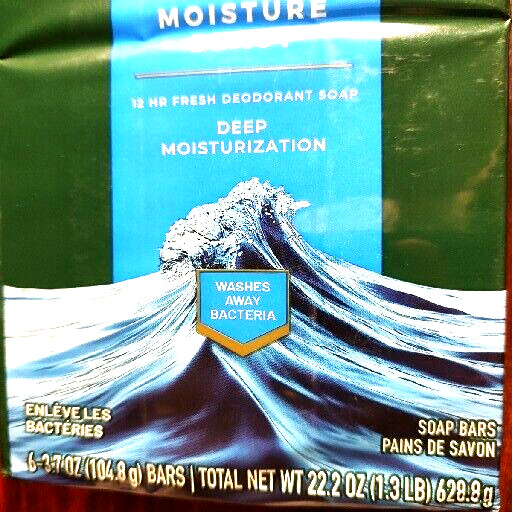 Irish Spring Moisture Blast Body Soap 3.7oz 6 pk 12Hr Fresh Deodorant Protection
