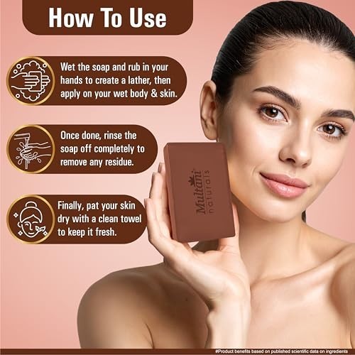 Multani Kojic Acid 1% Haldi Chandan Soap 125g Pack of 3 Glow Bars FS
