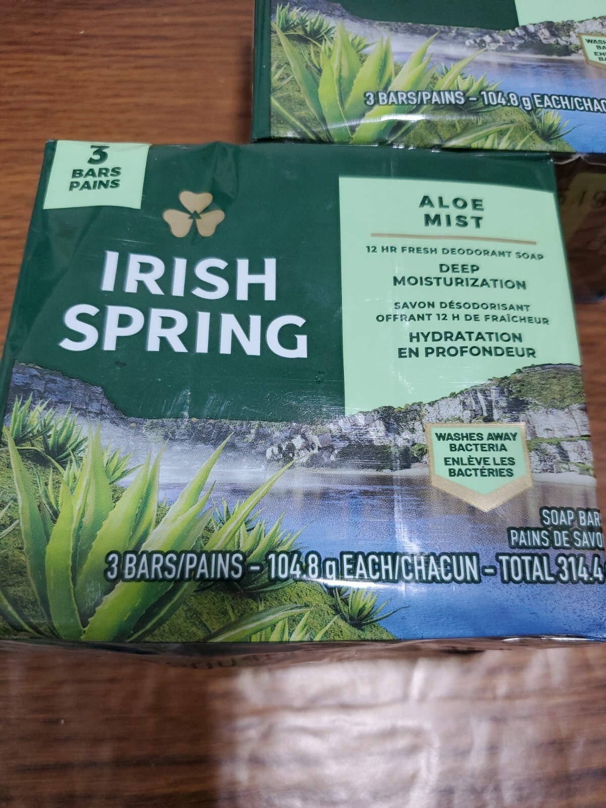 2 Irish Spring 12 Hr Fresh ALOE Deodorant Soap 3 Bars