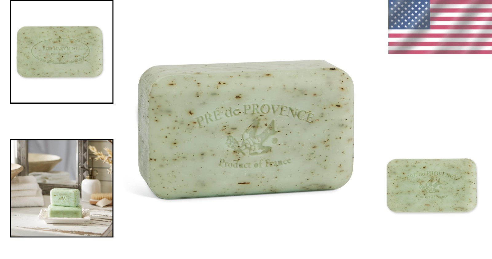 Luxurious Artisanal Soap Bar with Organic Shea Butter – Rosemary Mint, 5.3 Oz