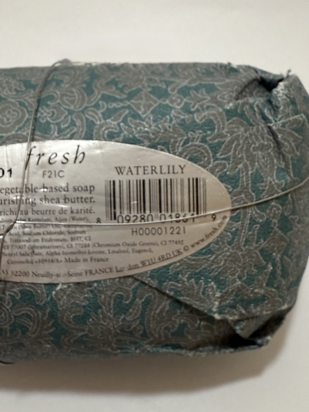 Fresh Waterlily Oval Soap 8.8oz 250g NEW No Box Triple Milled Vegetable-based