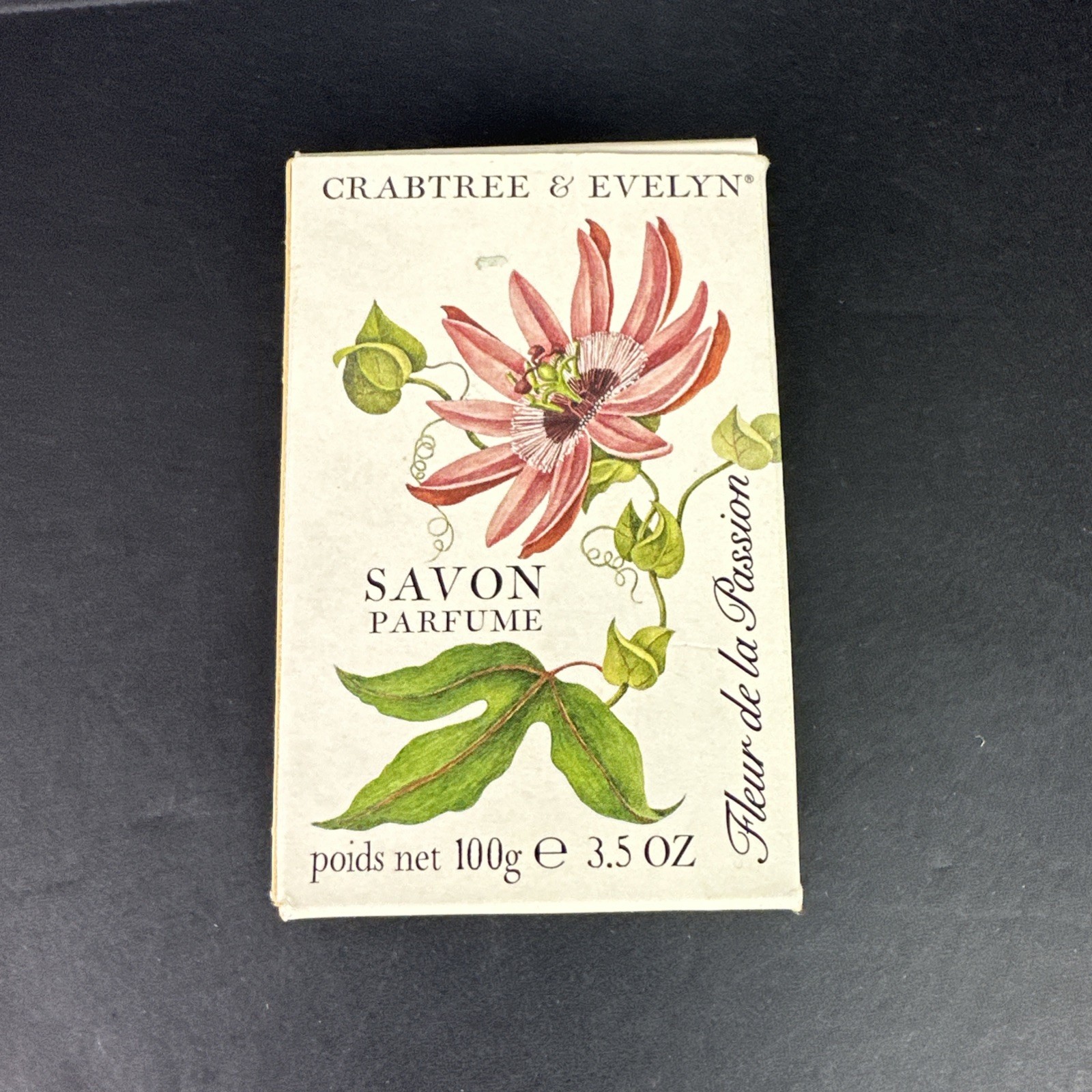Crabtree & Evelyn Perfumed Passion Flower Bar Soap Box 3.5 Oz 100g 1996 Vintage