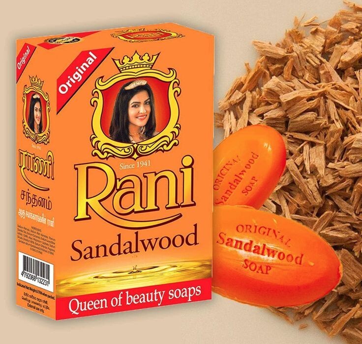 CEYLON RANI NATURAL SANDALWOOD HERBAL PURE AYURVEDIC BEAUTY BODY SOAP BAR 70G