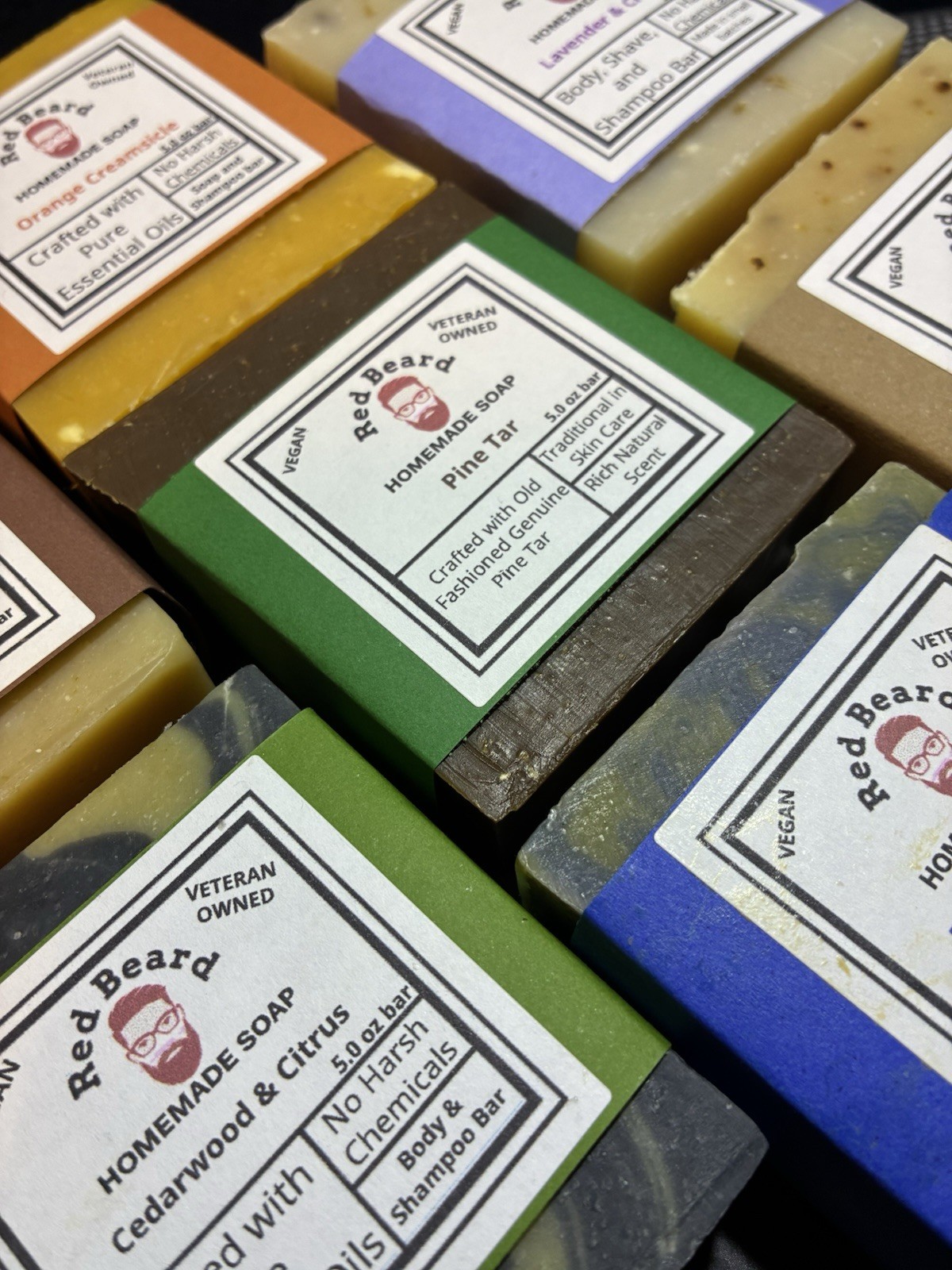 Assorted All Natural Bar Soap Set of 7, body and shampoo bars, vegan, 5oz bars