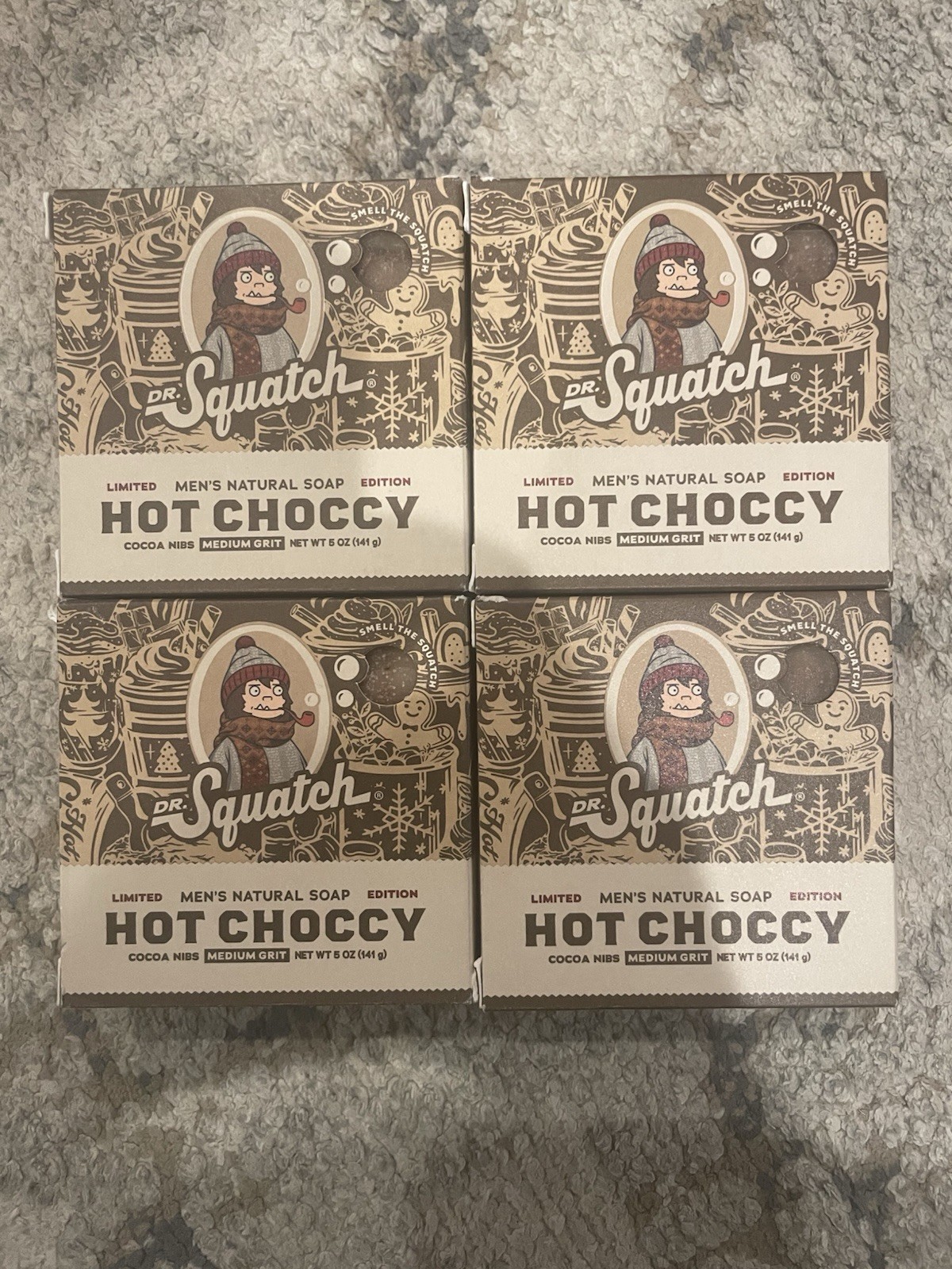 4 Hot Choccy Dr Squatch Soap Limited Edition Cocoa Nibs