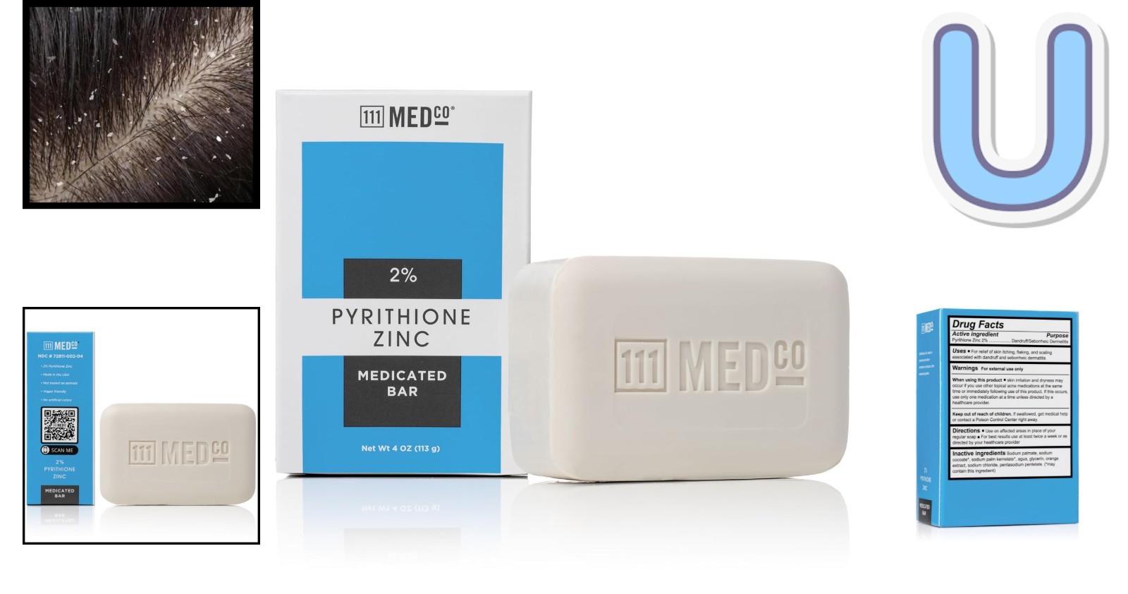 4 oz Pyrithione Zinc Cleansing Bar – Effective Anti-Dandruff Soap for Itchy Skin