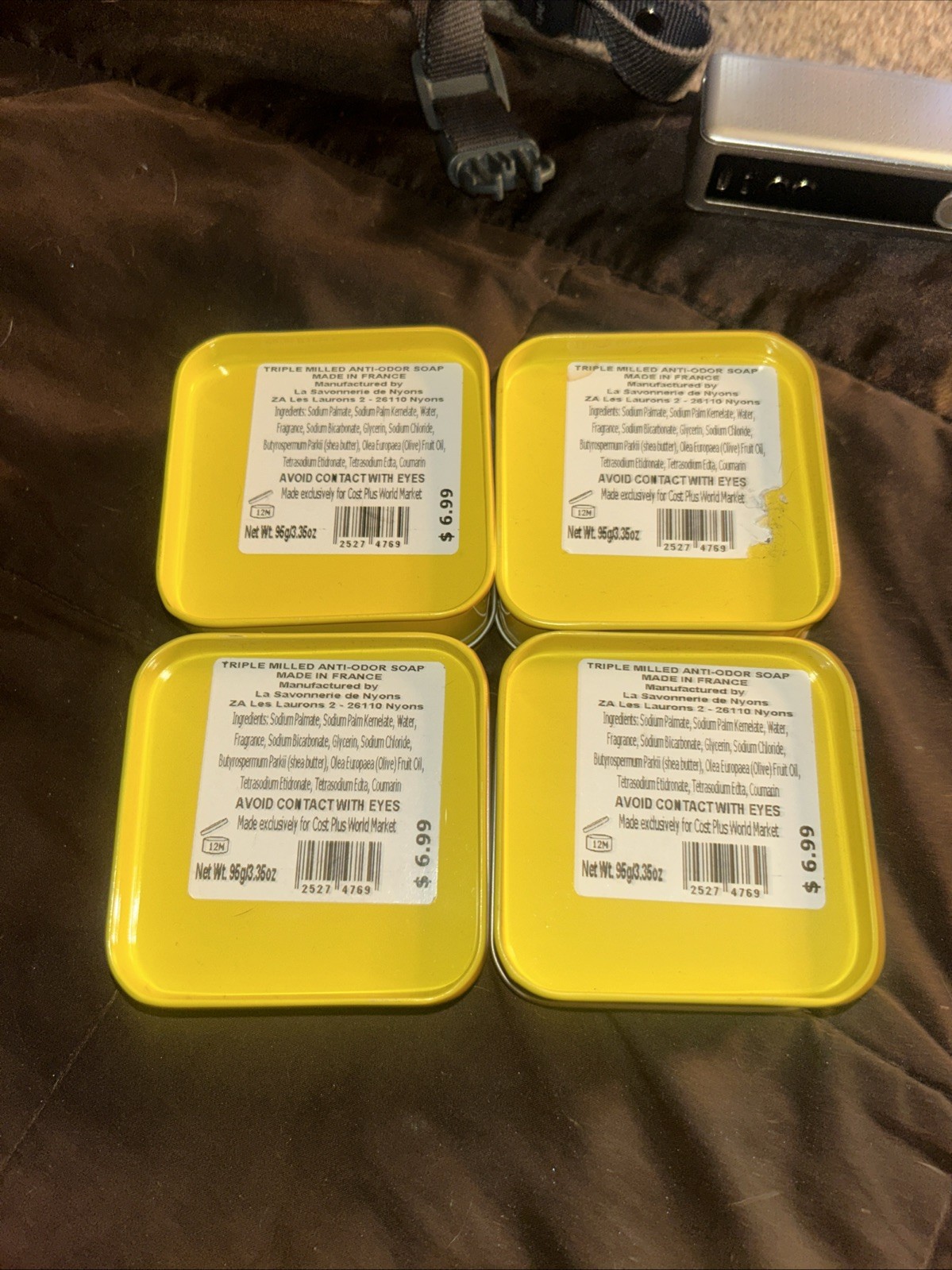 Lot of 4 LA SAVONNERIE De NYONS French Triple Milled Anti Odor Soaps/Tins-3.35oz