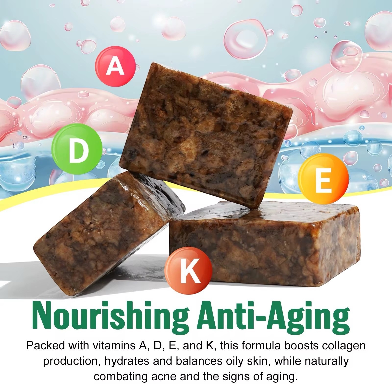 African Organic Black Soap Natural Handmade Shea Soap for Acne Dark Spots