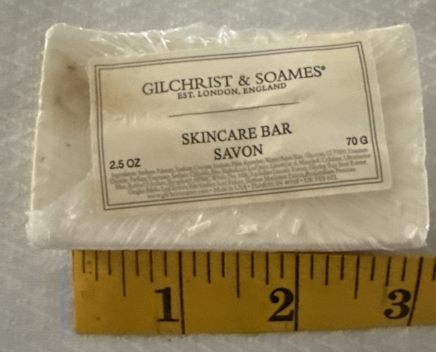 Gilchrist & Soames Skincare Bar Savon London Rectangle Saddle 2.5 oz. 1 BAR