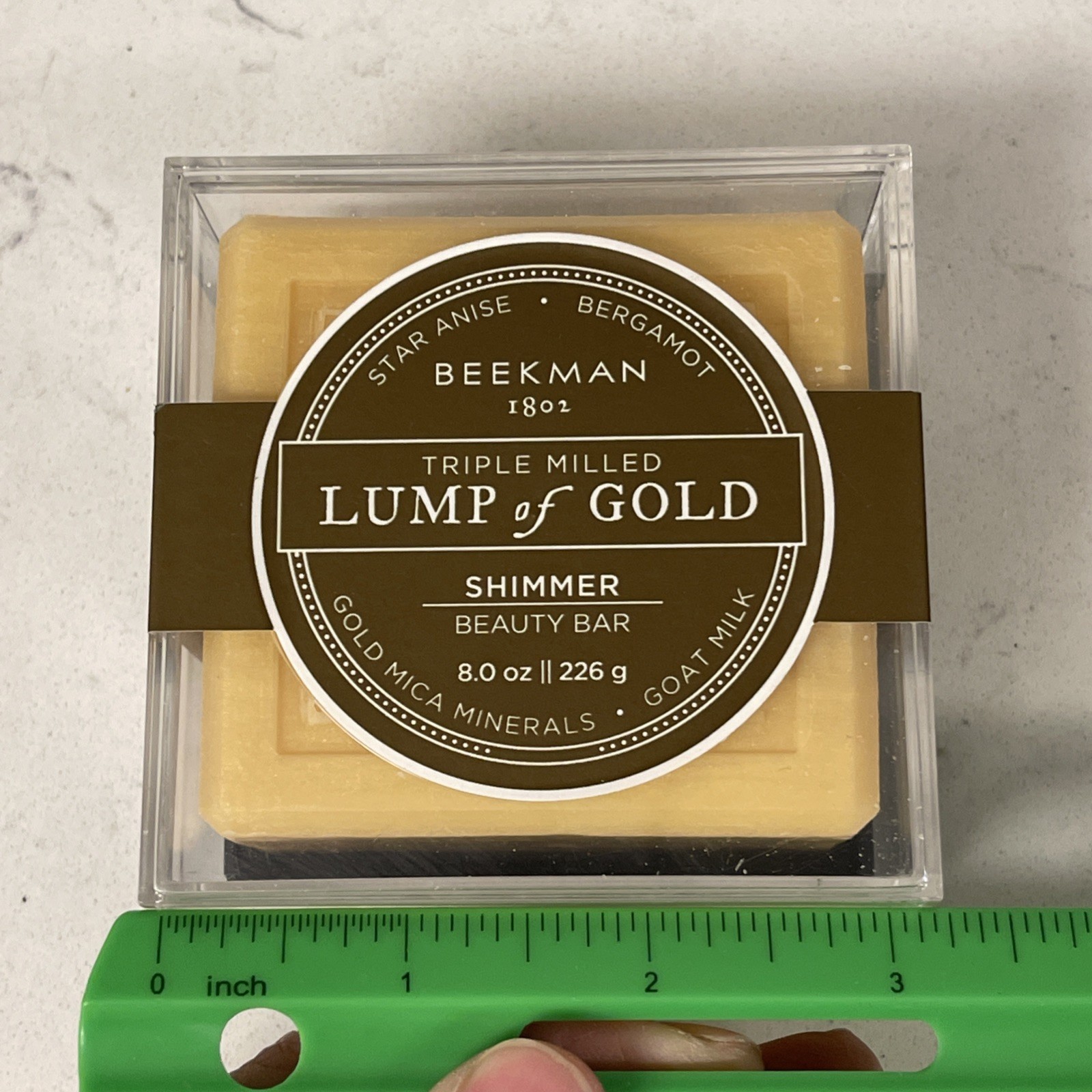 NEW Beekman Lump of Gold Shimmer Soap Star Anise Bergamot Sealed 8 oz