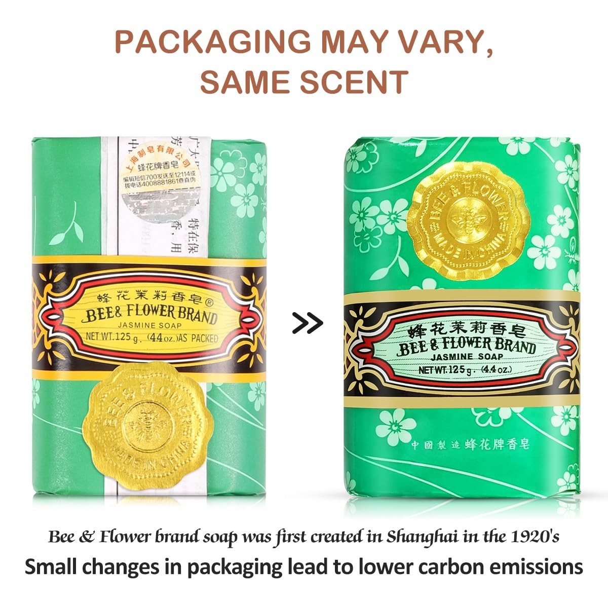 Bee & Flower Soap Jasmine 4.4 oz Each (Pack of 4)