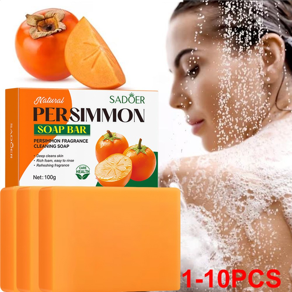 10x Persimmon Soap Bar for Old People Smell, Natural Body Odor Control Bar Soap