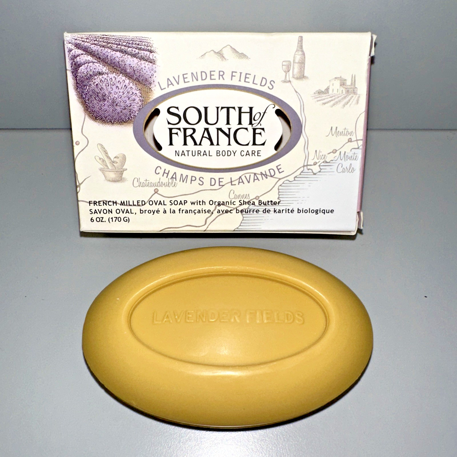 SOUTH OF FRANCE Lavender Fields French Milled Oval Bar Soap 6 oz