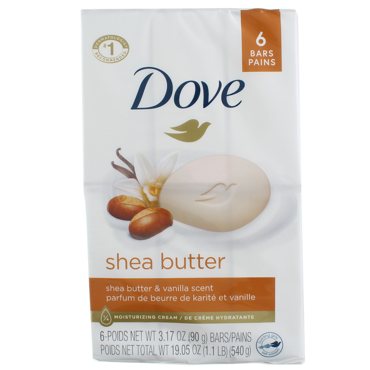 6 Pack Dove Shea Butter Moisturizer Cream Bars, Shea Butter & Vanilla, 3.17 o…