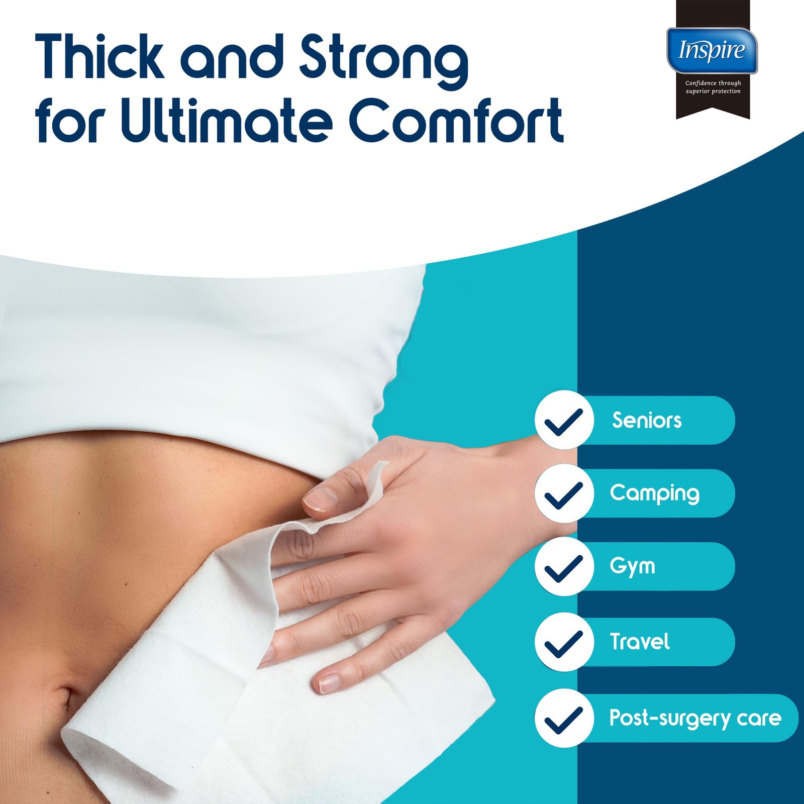 Best Thick Rinse Free Body Wipes, Extra Large Washcloths For Adults, Aloe Vera
