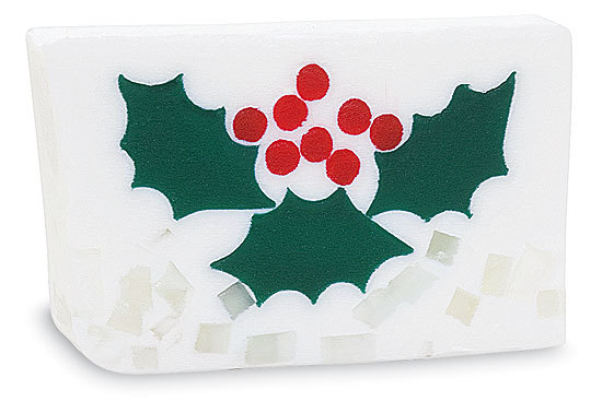 PRIMAL ELEMENTS HOLLY BERRY 6.0 OZ. VEGETABLE GLYCERIN BAR SOAP HANDMADE