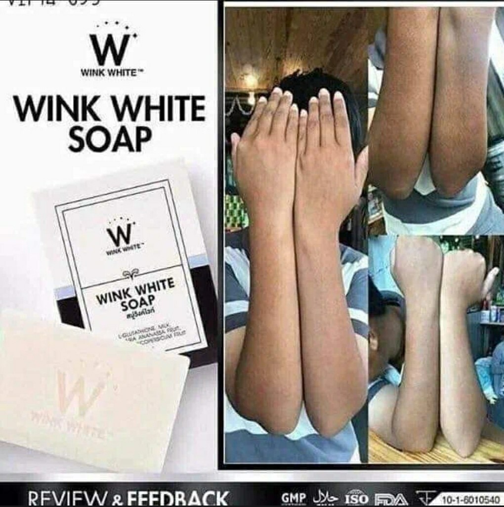 x15 Wink White Soap Skin Body Whitening Face Gluta Brightening Cleansing 80g.