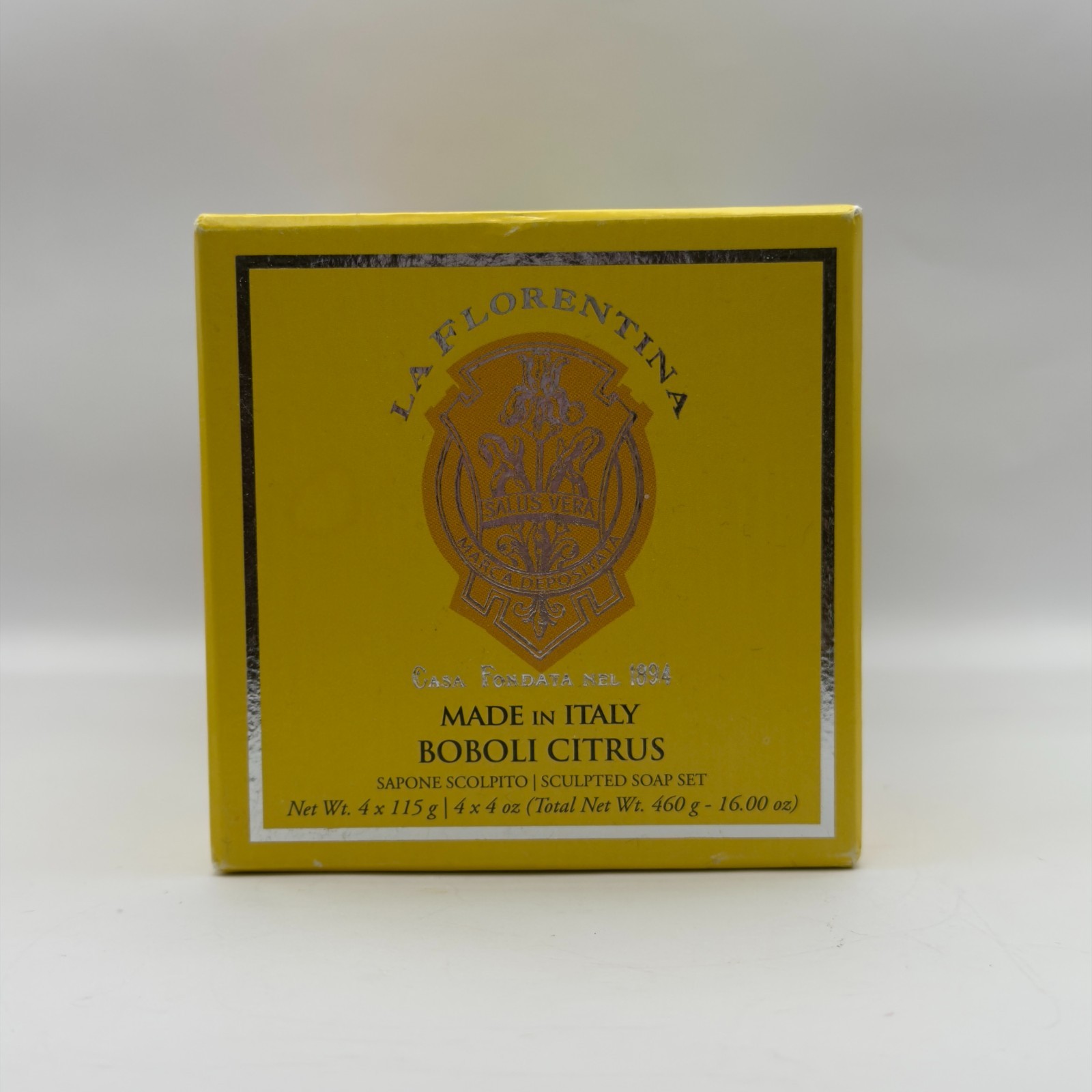 La Florentina Italy BOBOLI CITRUS 4 Soap Bar Set 460g 16oz NEW IN BOX