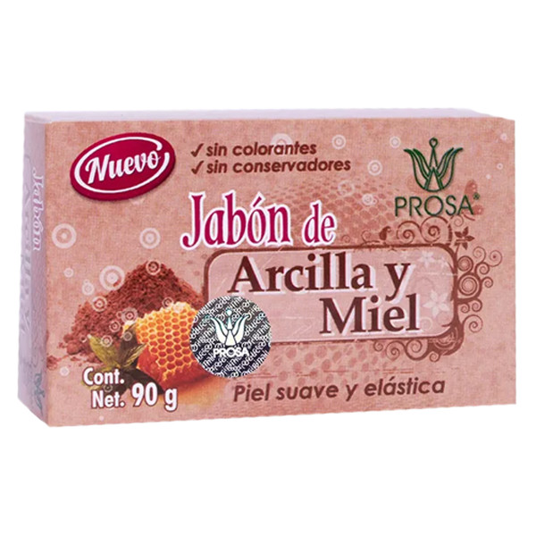 PROSA Jabón Arcilla y Miel Bar Soap Honey & Clay For Soft & Elastic Skin 90 g