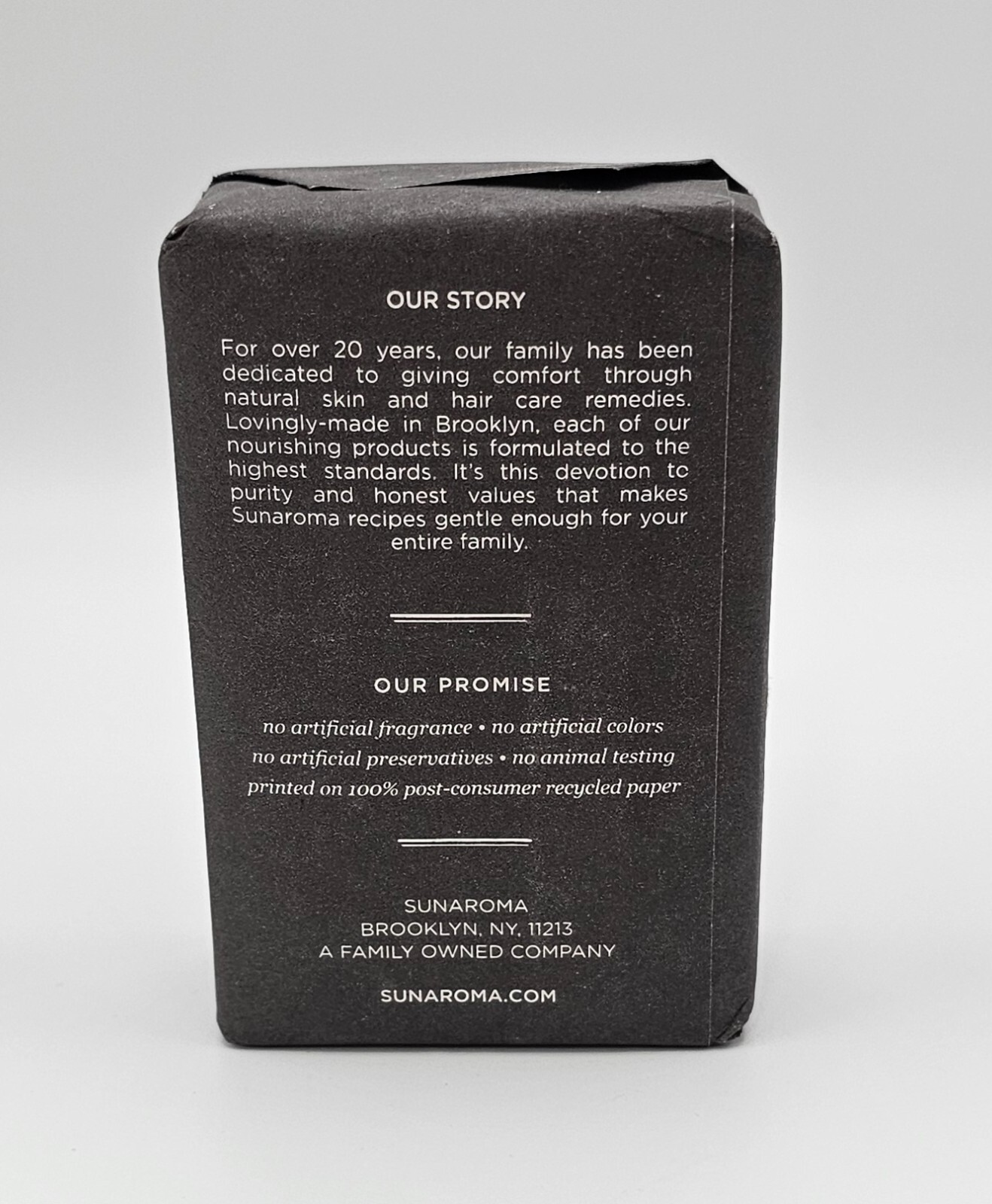 SUNAROMA Charcoal Detoxifying Body Bar 100% Natural 8 oz.