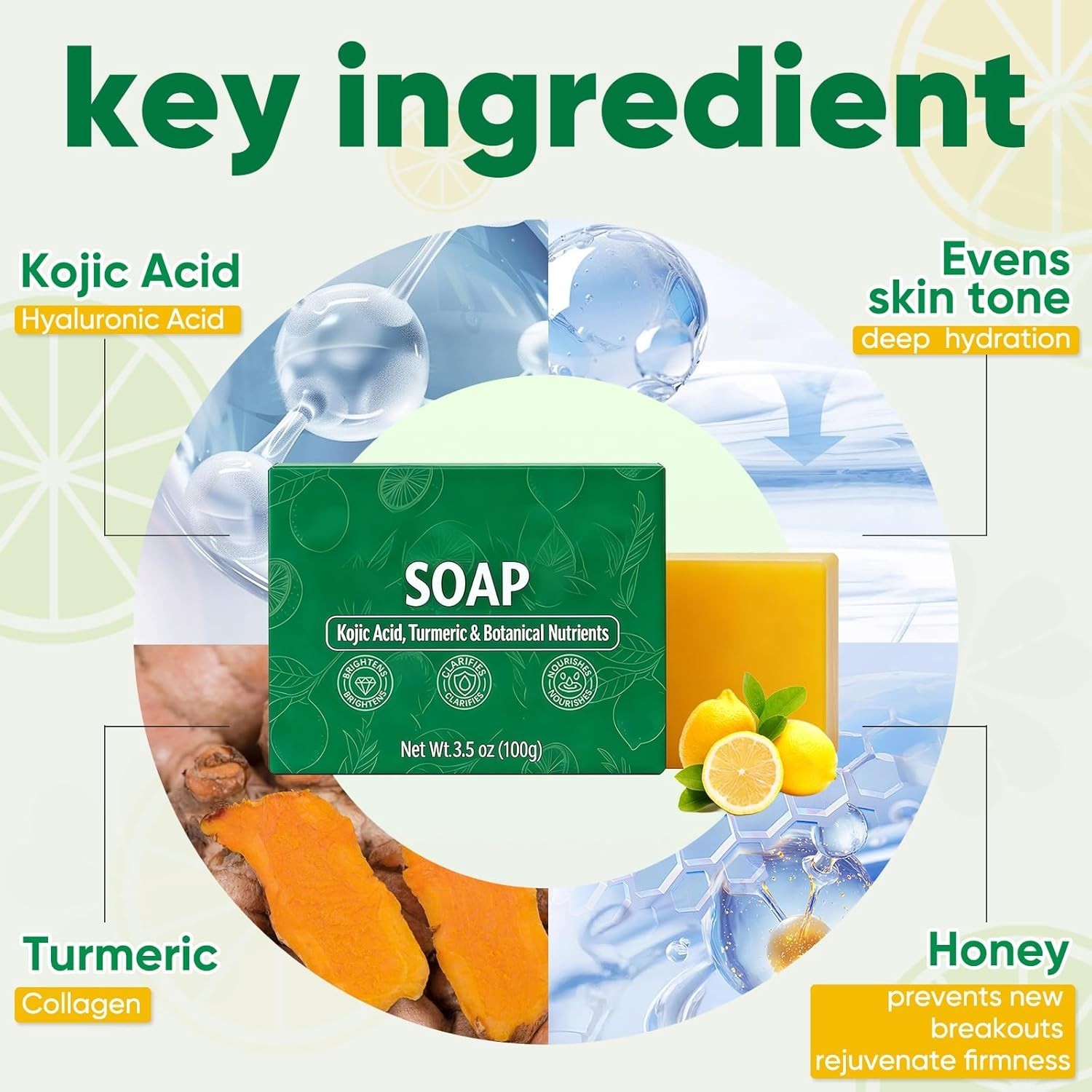 2Pcs Stemsoul Soap,Superfood Stemsoul Soaps,StemSoul Turmeric Lemon Soap Bar,Tur