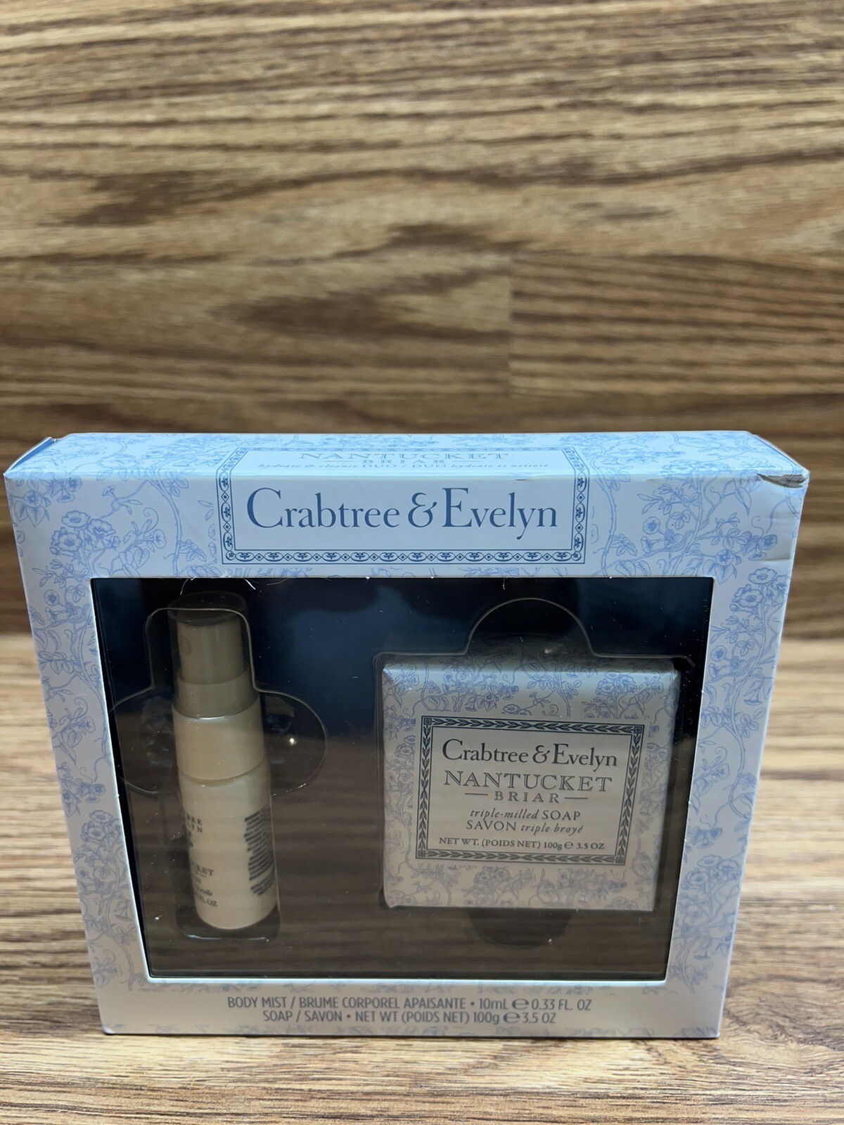 Crabtree & Evelyn Nantucket Briar Body Mist .33 fl oz & Bar Soap 3.5 oz. Gift
